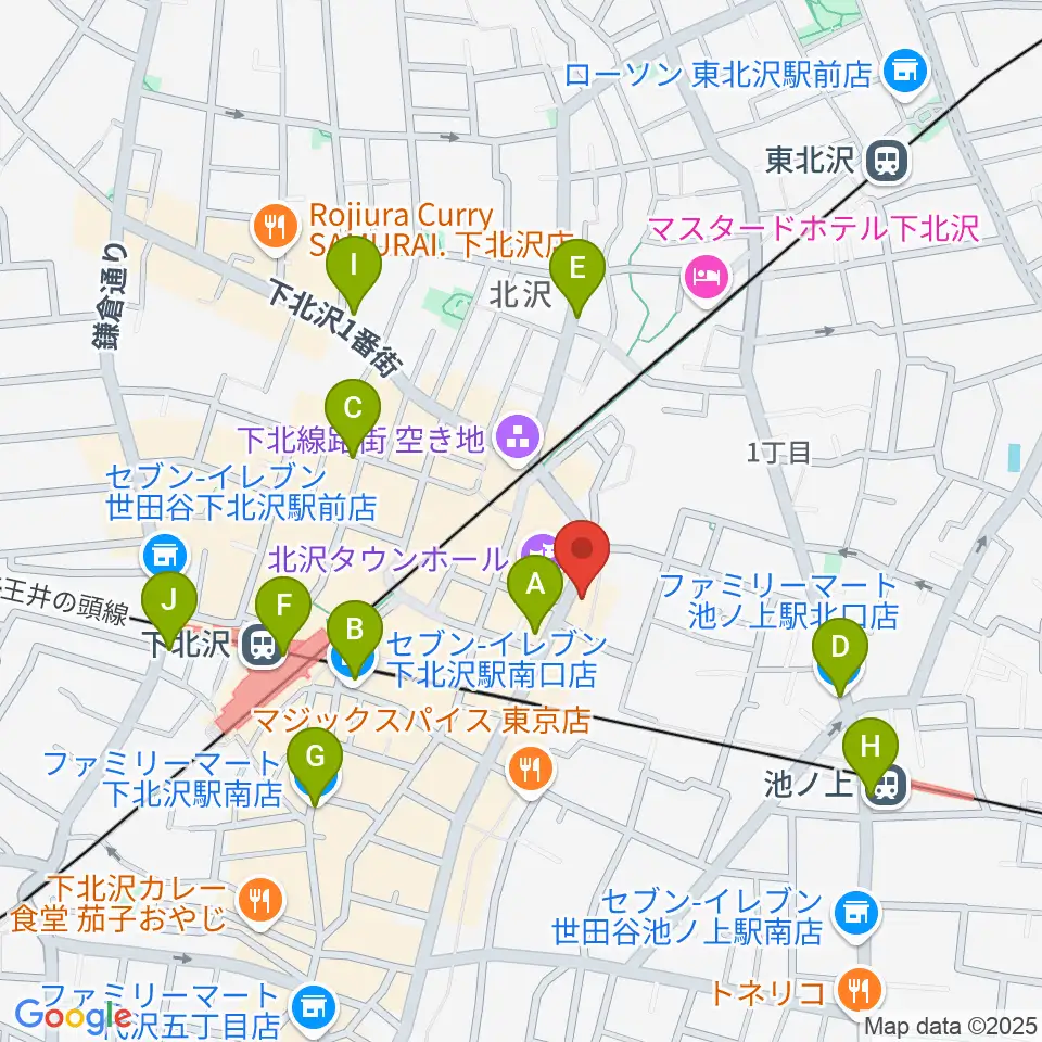 ディスクユニオン下北沢店周辺のコンビニエンスストア一覧地図