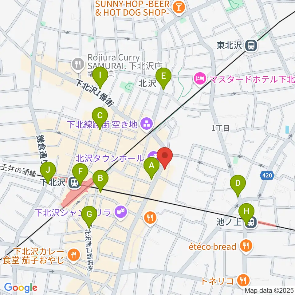 ディスクユニオン下北沢店周辺のコンビニエンスストア一覧地図