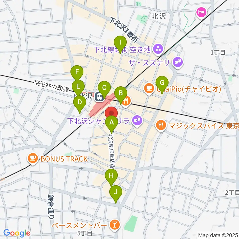 下北沢バラックブロックカフェ周辺のコンビニエンスストア一覧地図