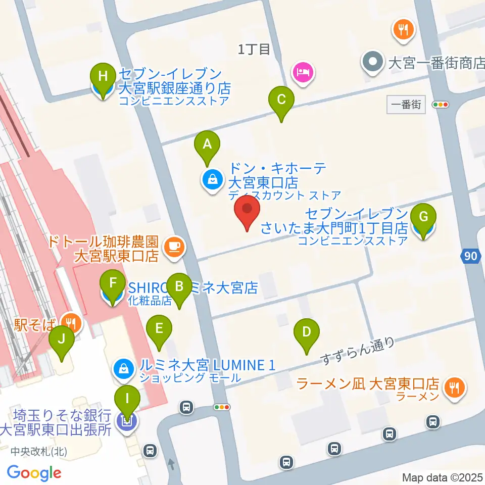 大宮ラクーンよしもと劇場周辺のコンビニエンスストア一覧地図
