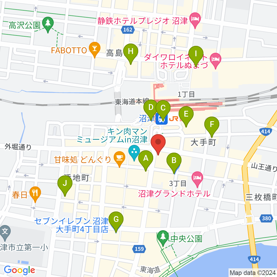 沼津ラクーンよしもと劇場周辺のコンビニエンスストア一覧地図