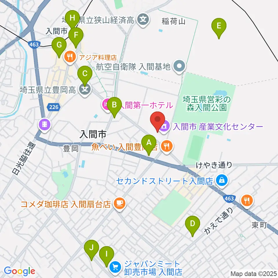 入間市産業文化センター周辺のコンビニエンスストア一覧地図