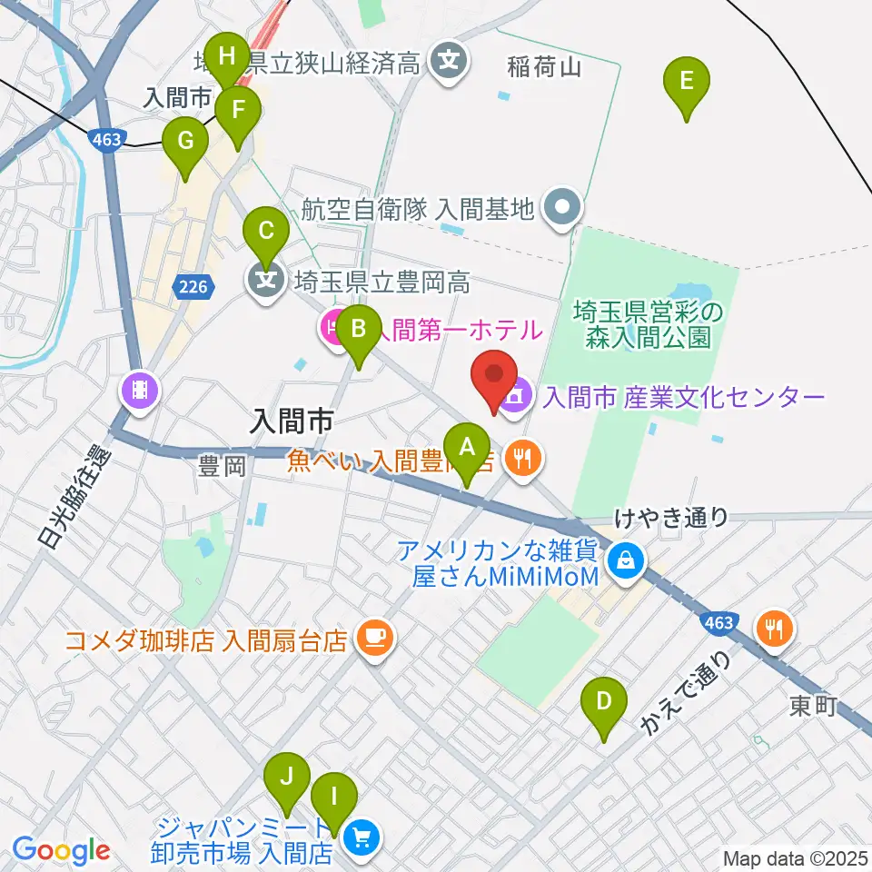 入間市産業文化センター周辺のコンビニエンスストア一覧地図