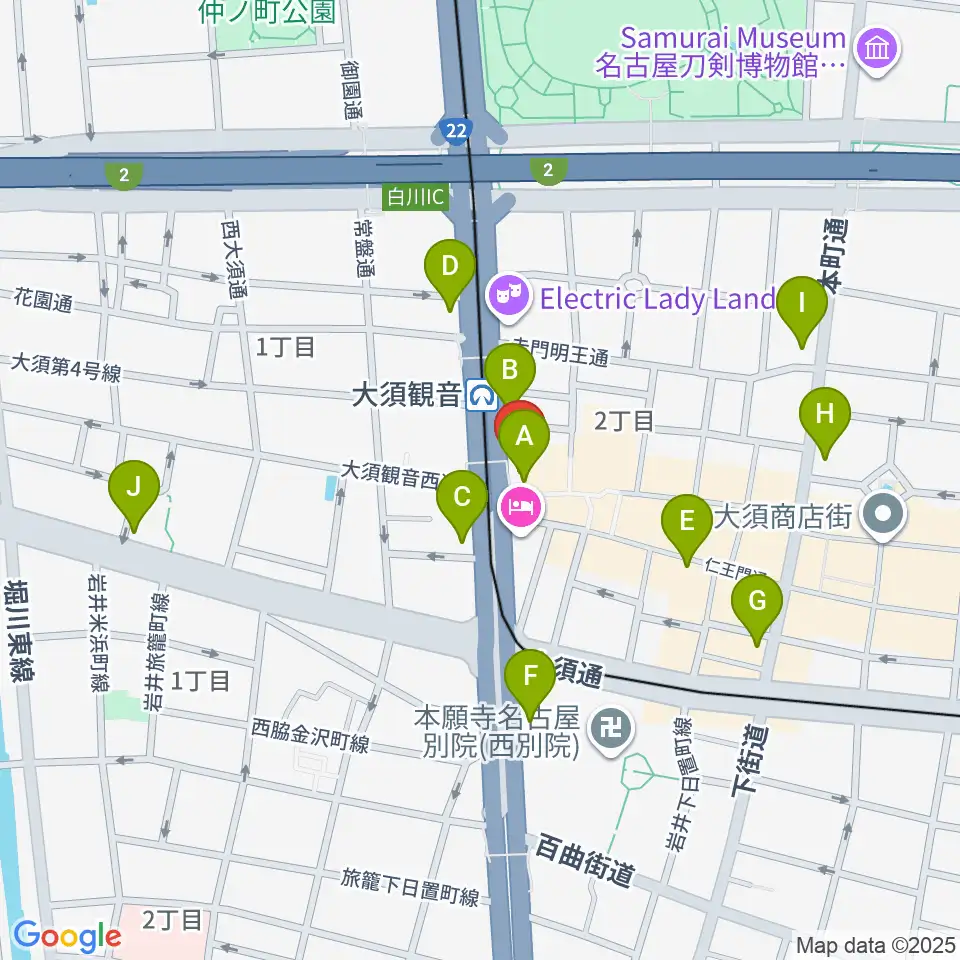アンリミッツ大須周辺のコンビニエンスストア一覧地図