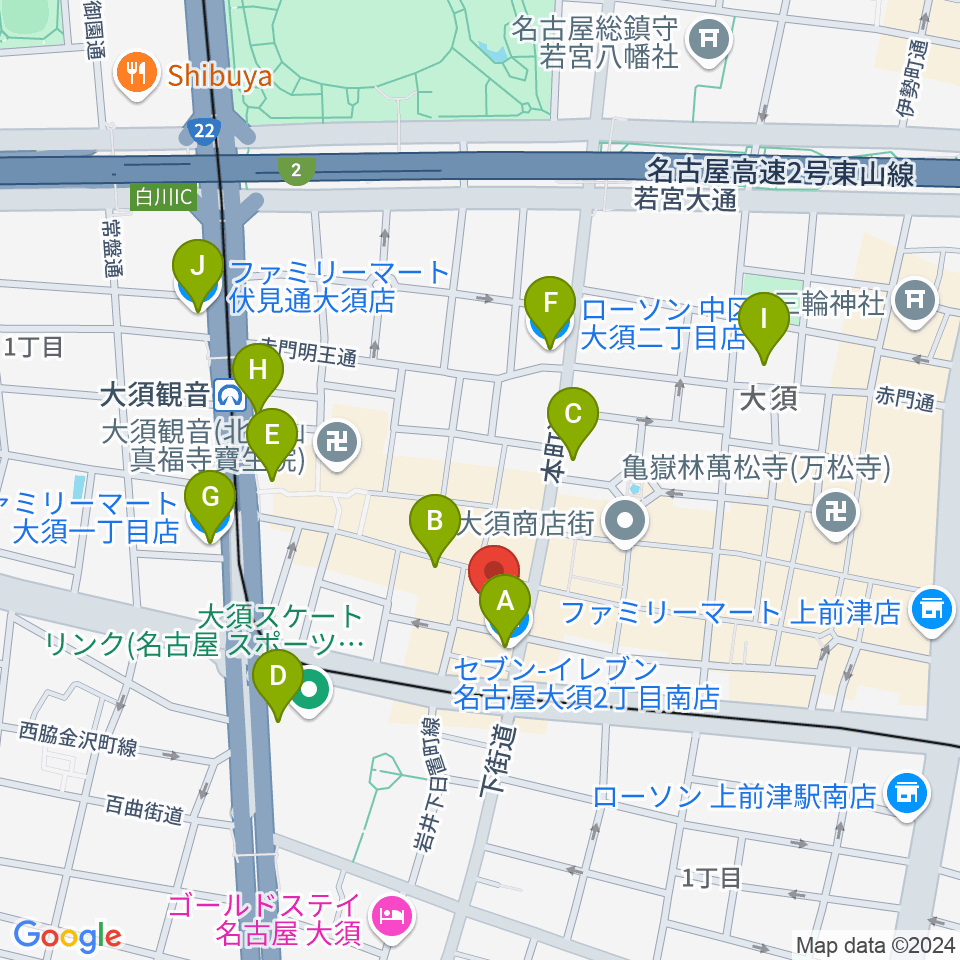 レコードショップZOO周辺のコンビニエンスストア一覧地図