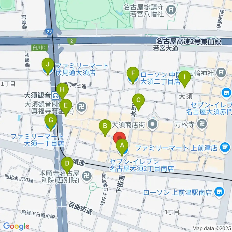 レコードショップZOO周辺のコンビニエンスストア一覧地図