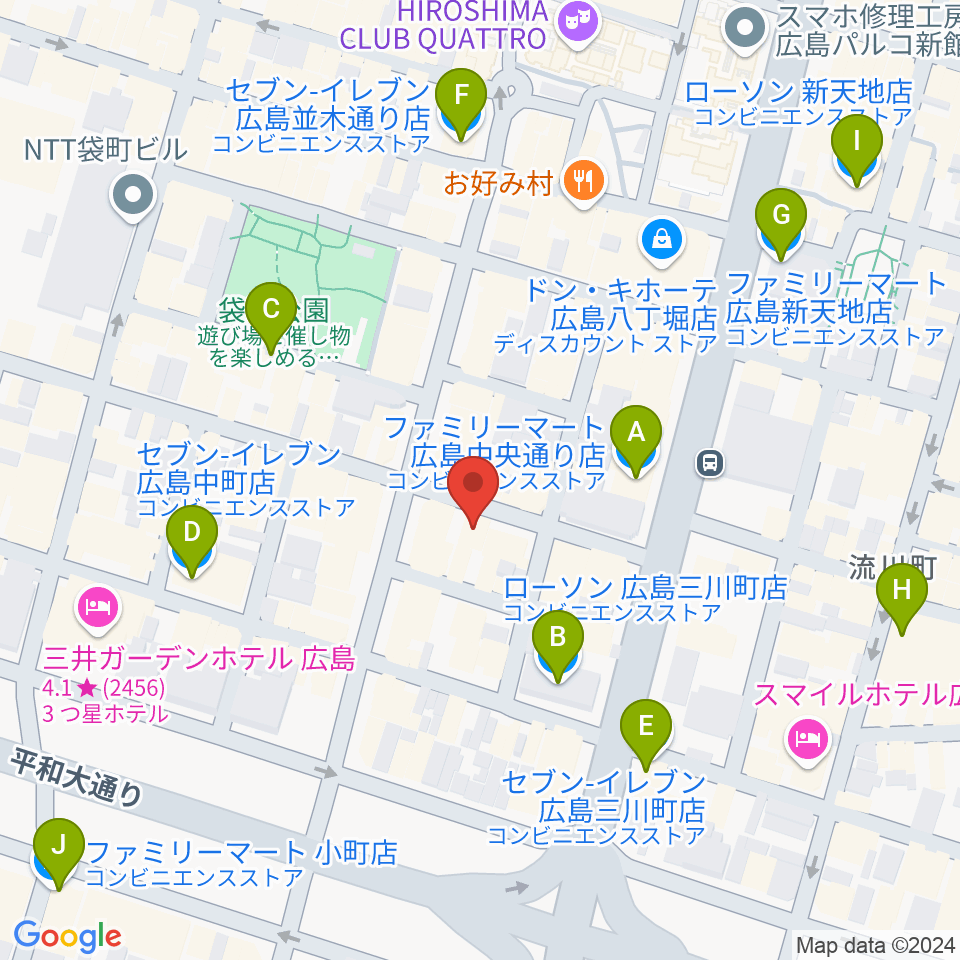 広島ダムレコーズ周辺のコンビニエンスストア一覧地図