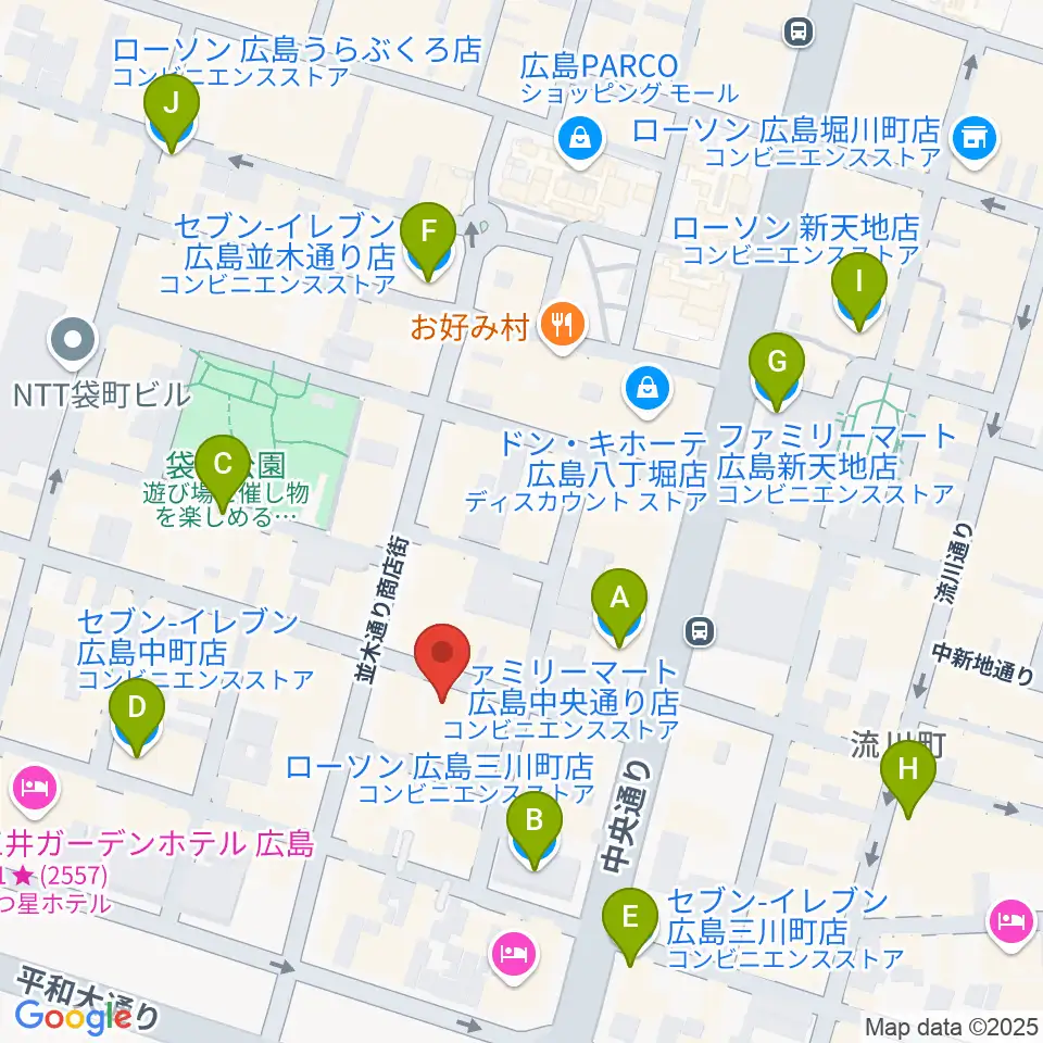 広島ダムレコーズ周辺のコンビニエンスストア一覧地図