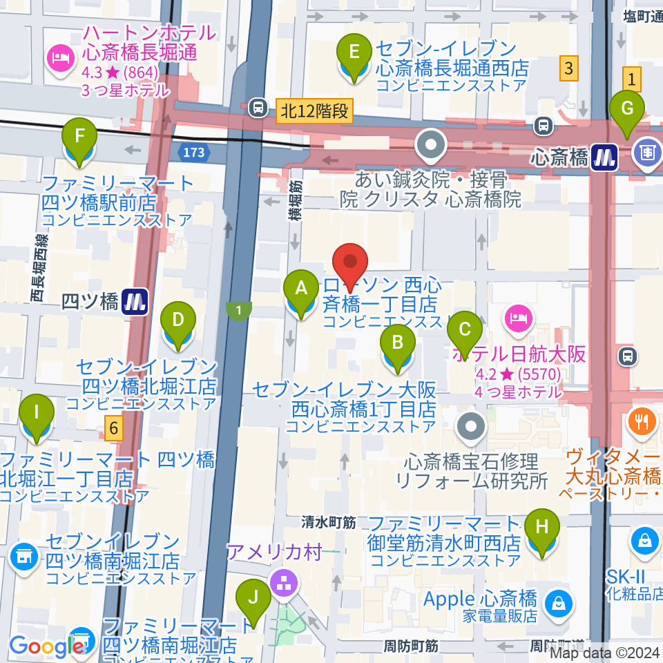 Root Down Records周辺のコンビニエンスストア一覧地図