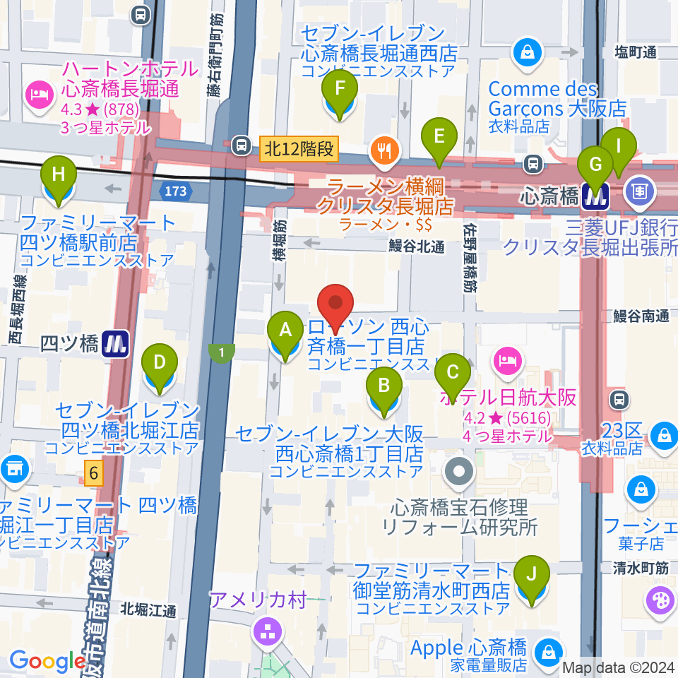 Root Down Records周辺のコンビニエンスストア一覧地図