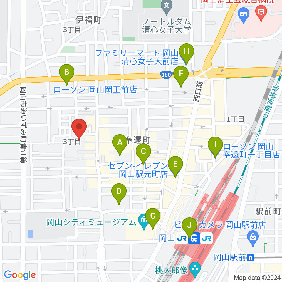 MEDEL MUSIC周辺のコンビニエンスストア一覧地図