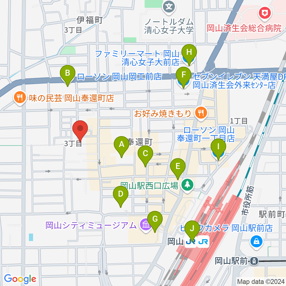 MEDEL MUSIC周辺のコンビニエンスストア一覧地図