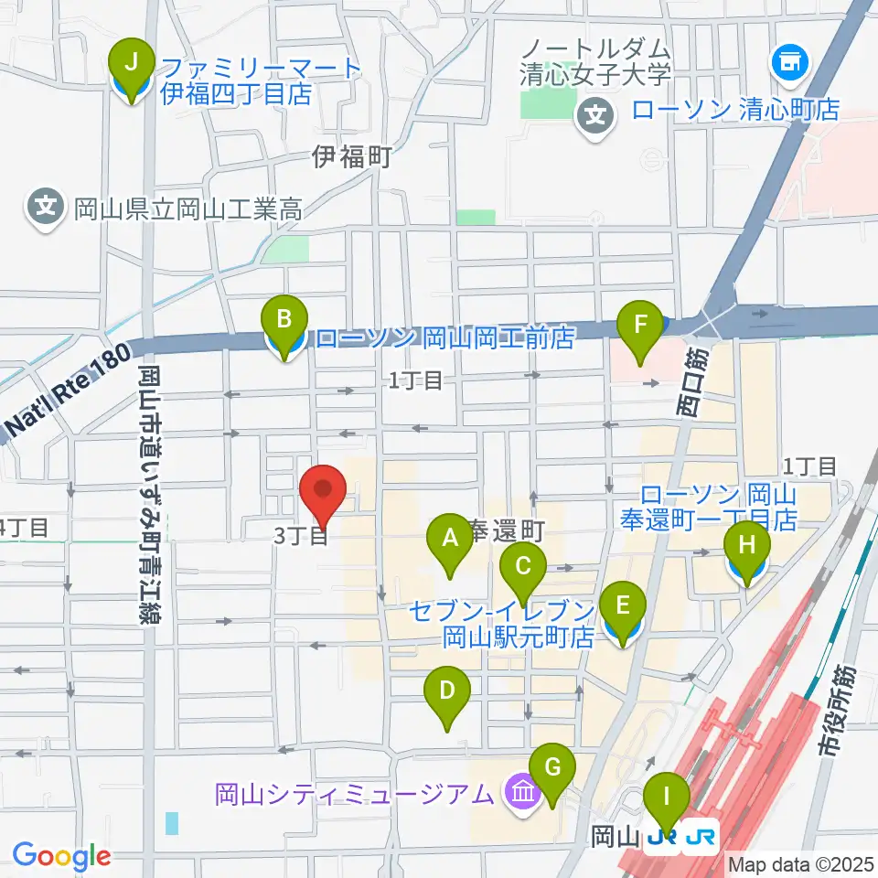 MEDEL MUSIC周辺のコンビニエンスストア一覧地図