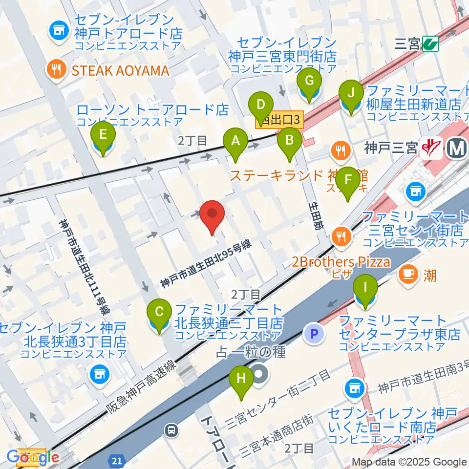 Underground Gallery周辺のコンビニエンスストア一覧地図