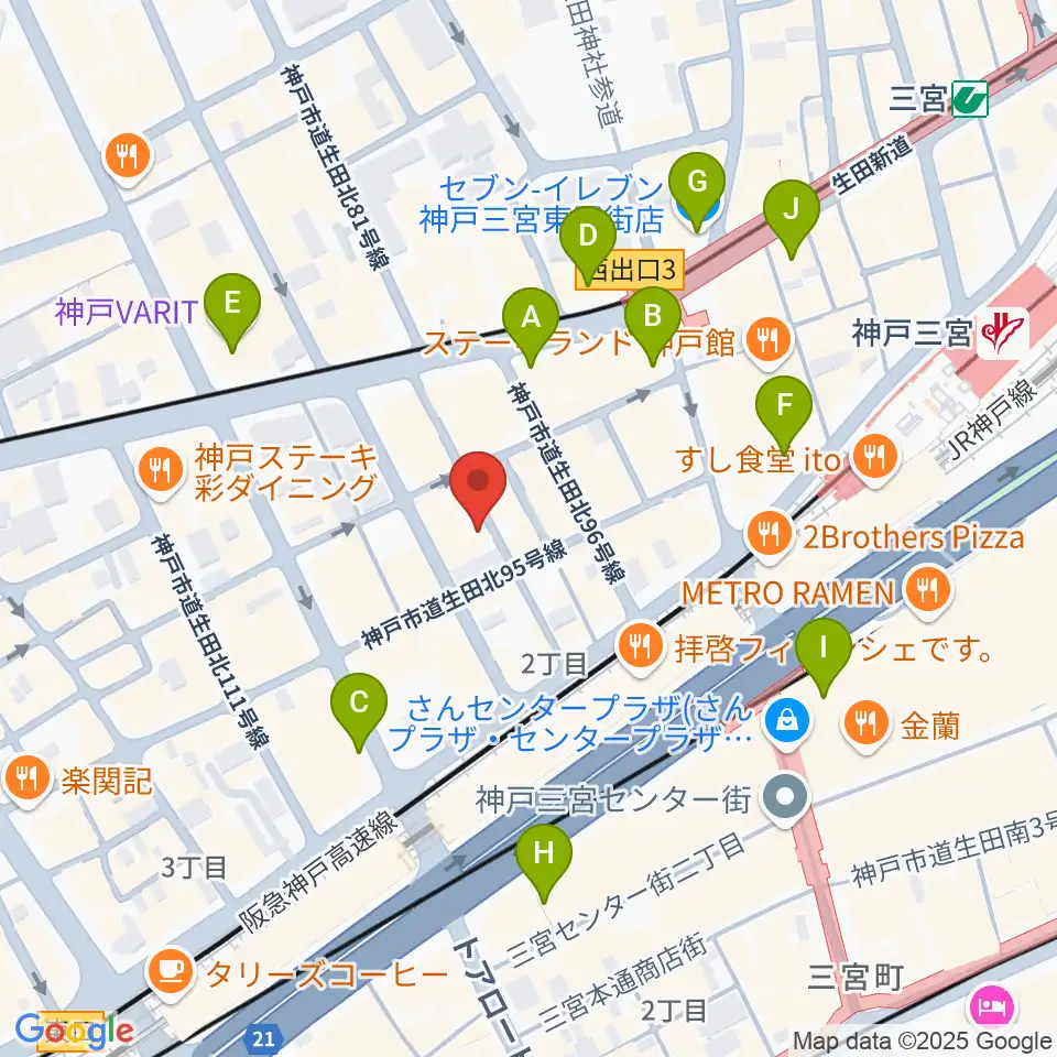 Underground Gallery周辺のコンビニエンスストア一覧地図