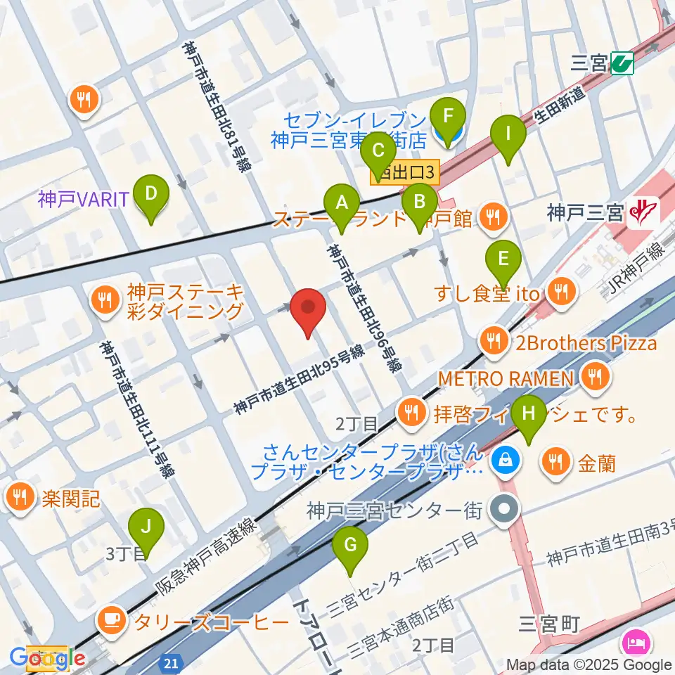 Underground Gallery周辺のコンビニエンスストア一覧地図