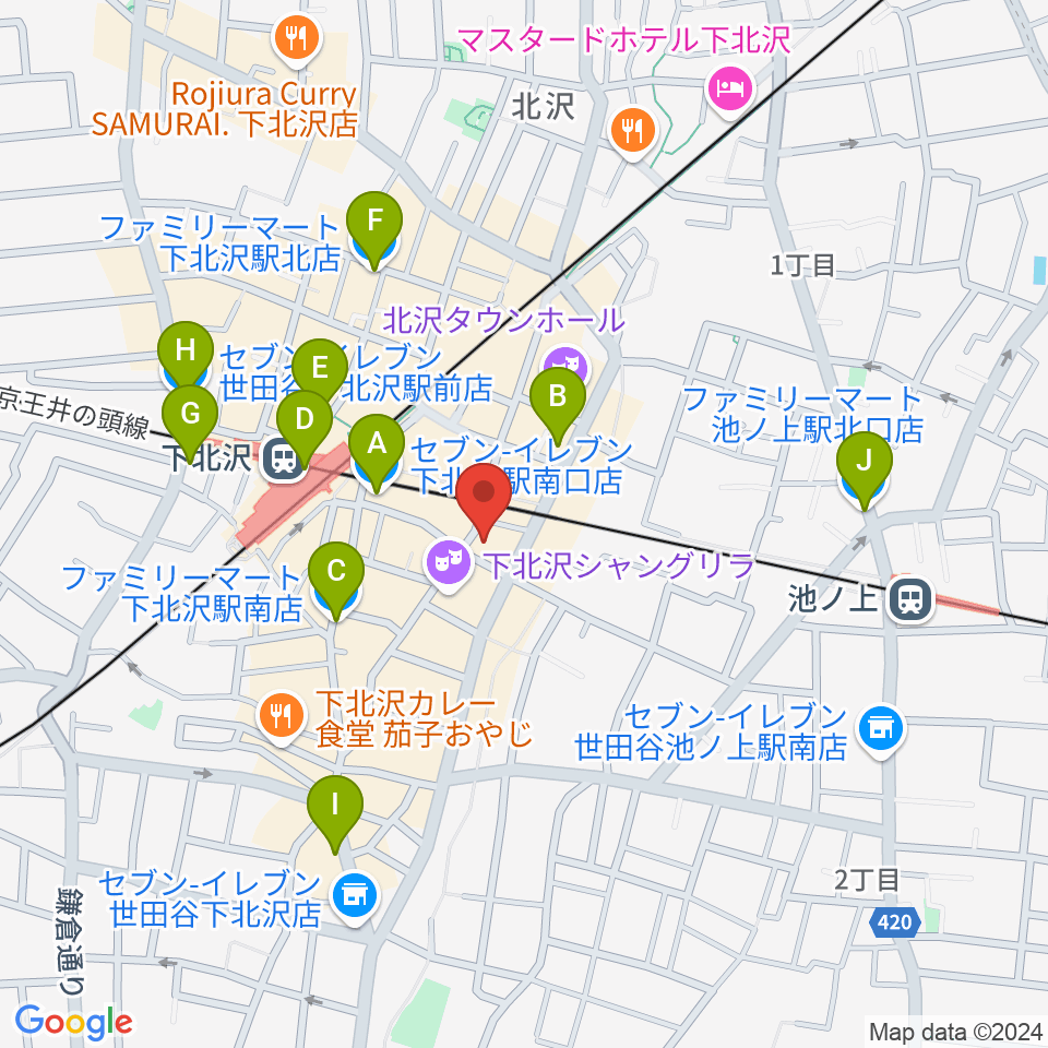 下北沢CLUB Que周辺のコンビニエンスストア一覧地図