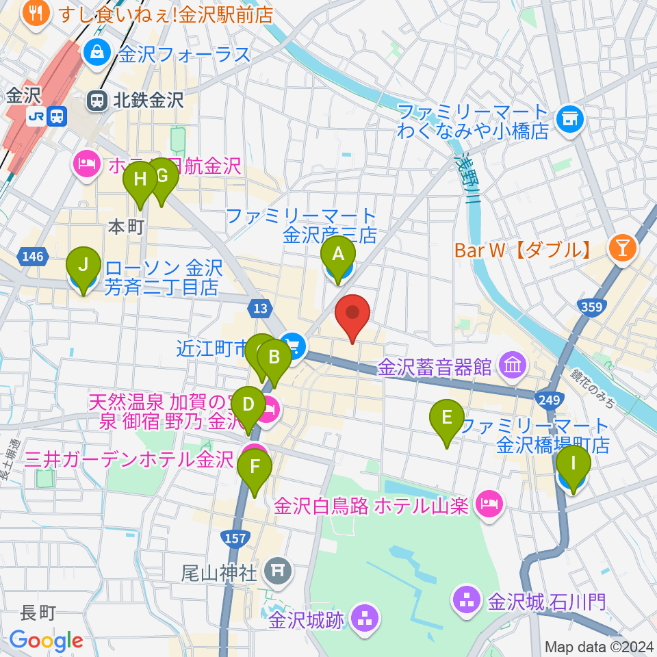 レコード・ジャングル周辺のコンビニエンスストア一覧地図