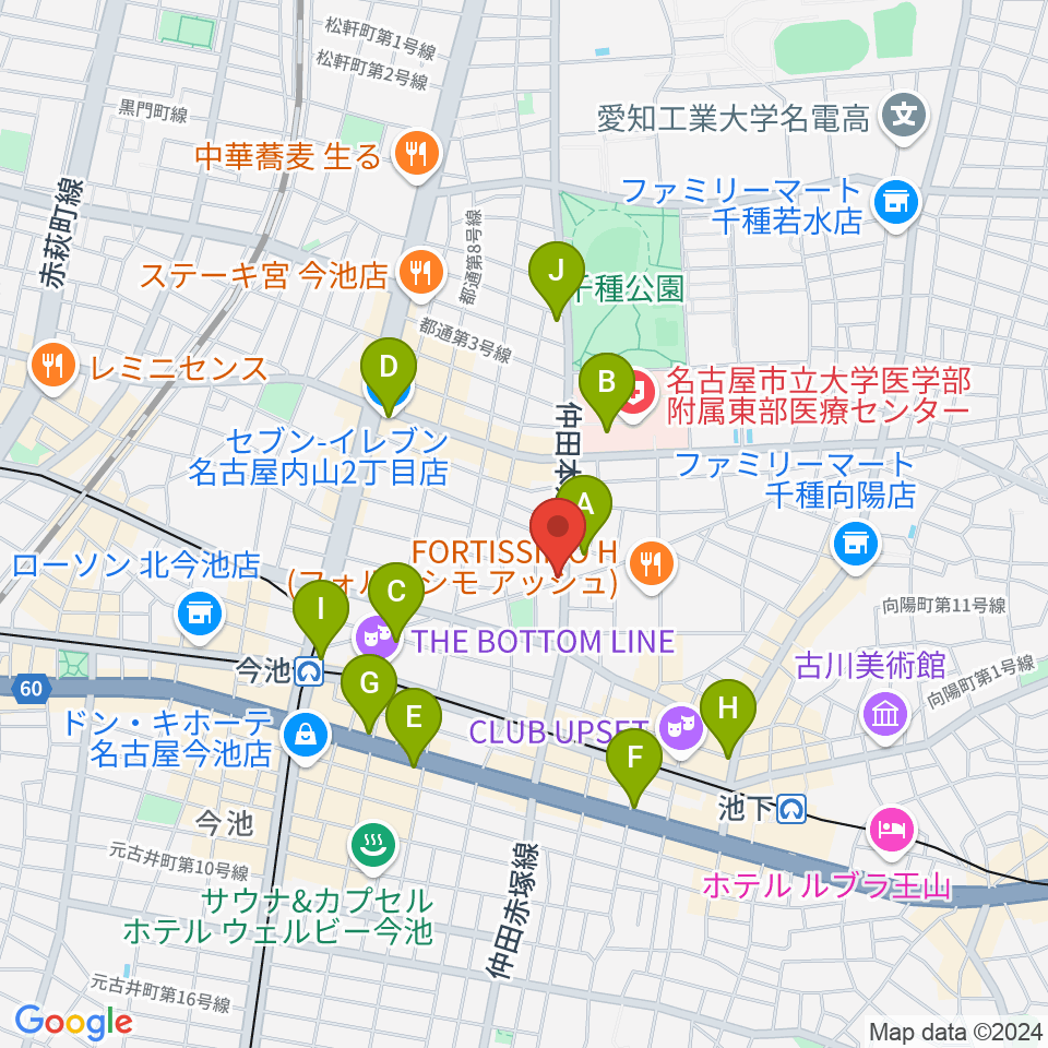 ナイトカフェ弾き語り周辺のコンビニエンスストア一覧地図