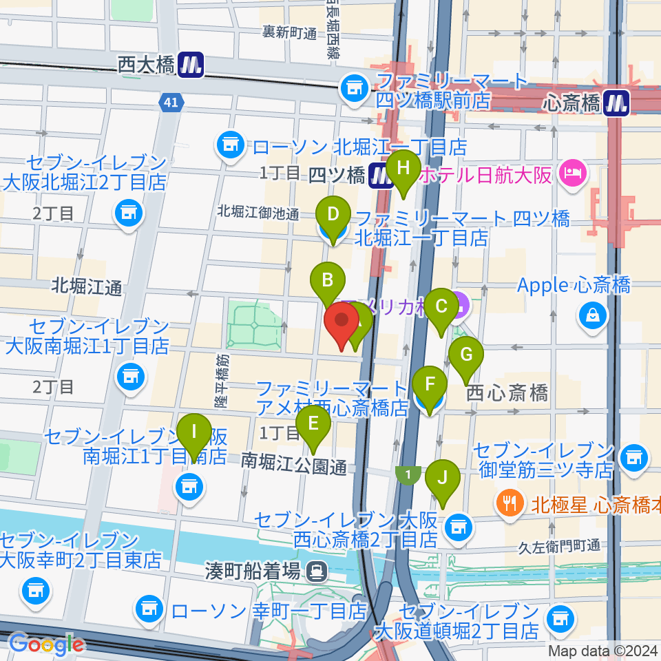 FLAKE RECORDS周辺のコンビニエンスストア一覧地図