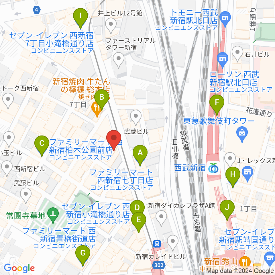 レッドリングレコード周辺のコンビニエンスストア一覧地図