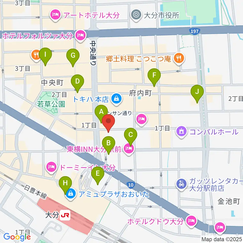 大分BackStage周辺のコンビニエンスストア一覧地図