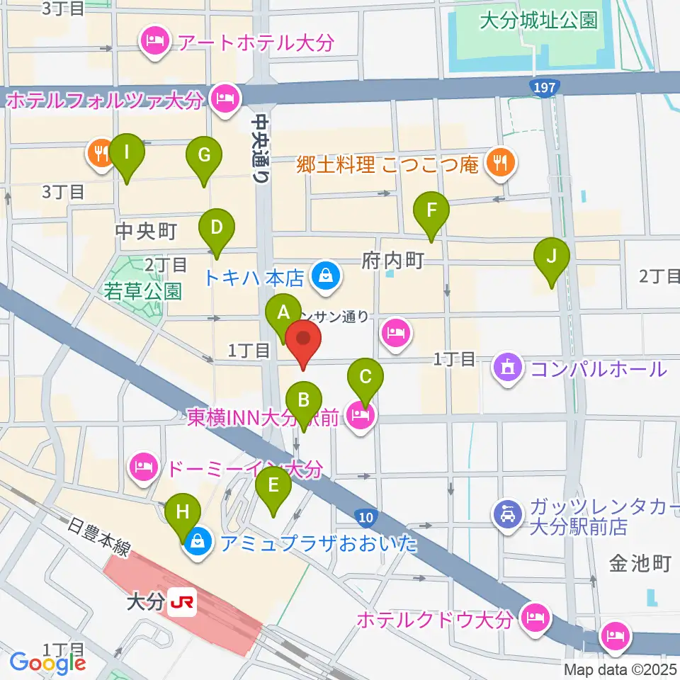 大分BackStage周辺のコンビニエンスストア一覧地図