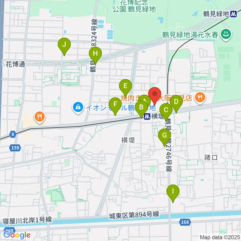 鶴見区民センター周辺のコンビニエンスストア一覧地図