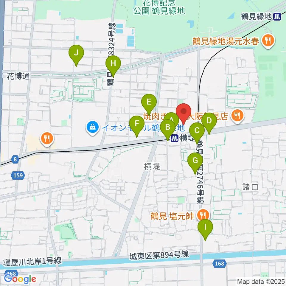 鶴見区民センター周辺のコンビニエンスストア一覧地図