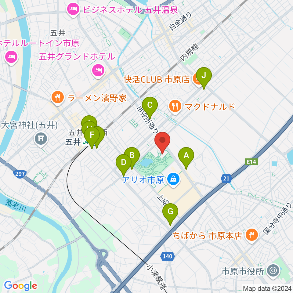 いちはら子ども未来館 weほーる周辺のコンビニエンスストア一覧地図