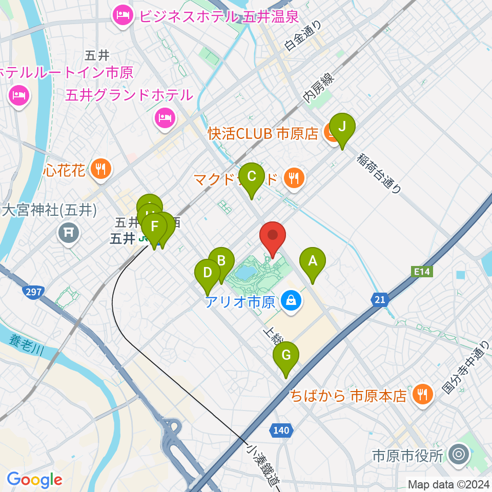 いちはら子ども未来館 weほーる周辺のコンビニエンスストア一覧地図