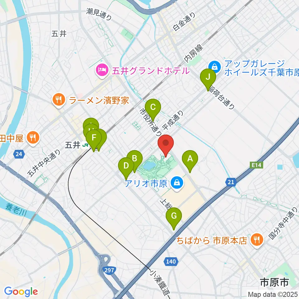 いちはら子ども未来館 weほーる周辺のコンビニエンスストア一覧地図