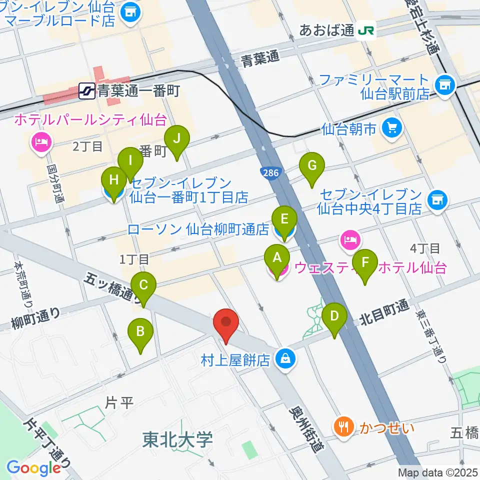 ジェーアンドビー北目町店周辺のコンビニエンスストア一覧地図