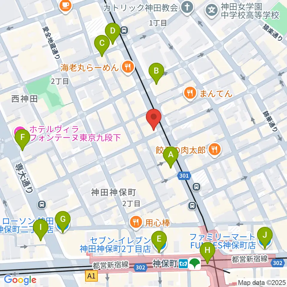 レコード社本店周辺のコンビニエンスストア一覧地図