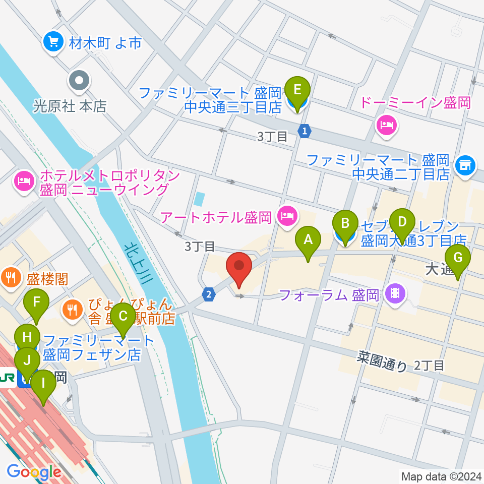 Knowledge Records周辺のコンビニエンスストア一覧地図