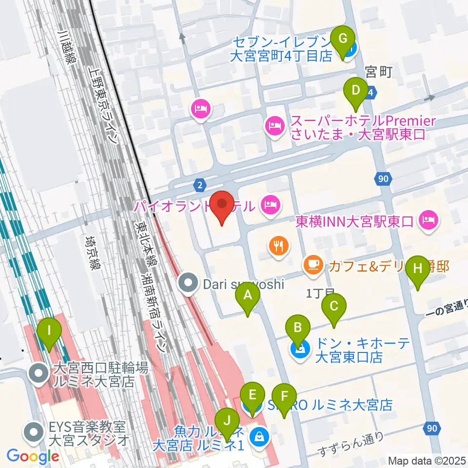 ディスクユニオン大宮店周辺のコンビニエンスストア一覧地図
