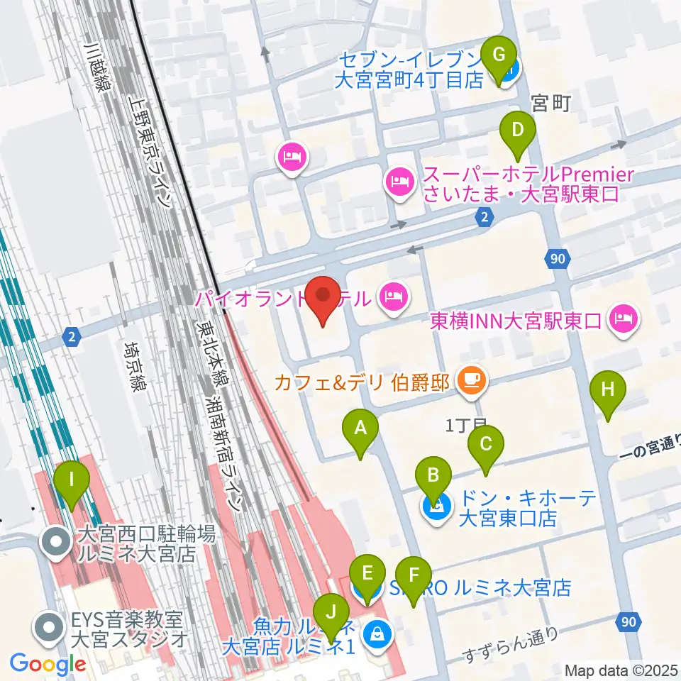 ディスクユニオン大宮店周辺のコンビニエンスストア一覧地図