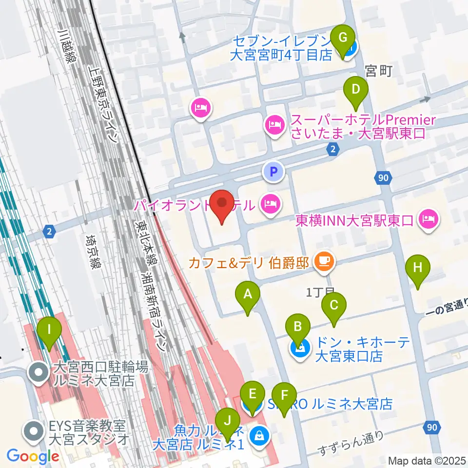 ディスクユニオン大宮店周辺のコンビニエンスストア一覧地図