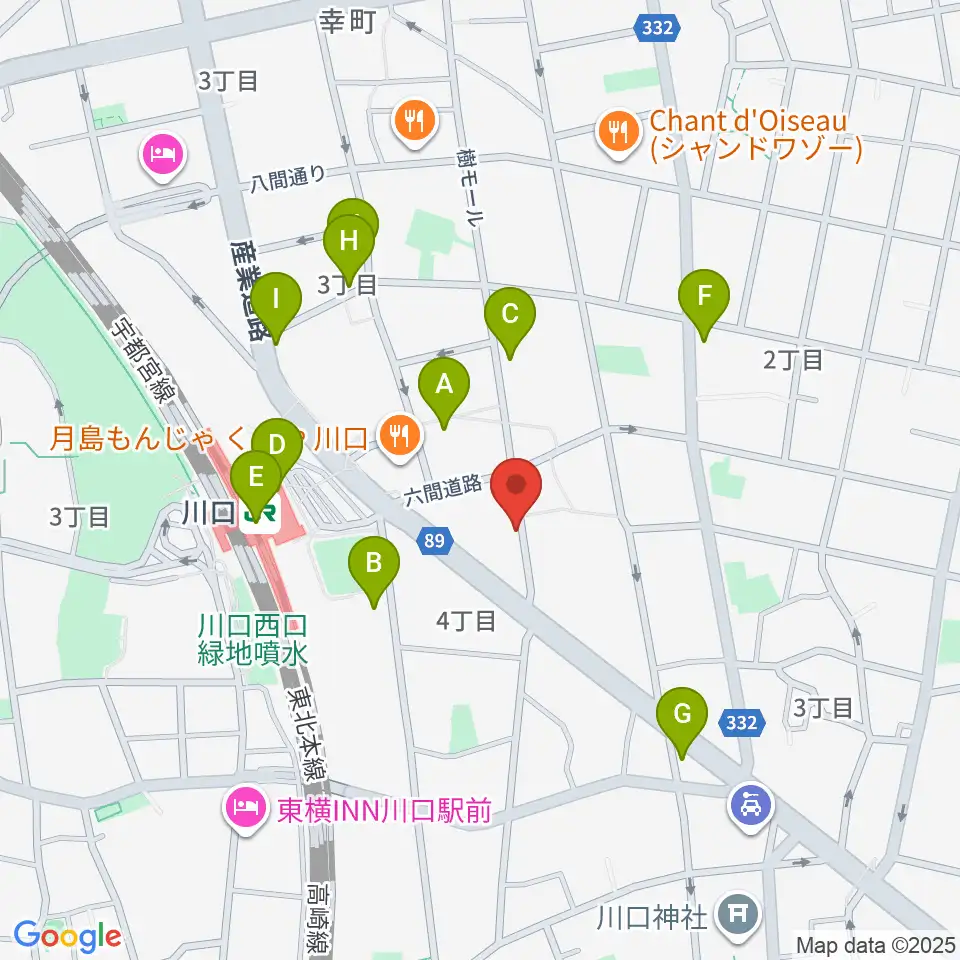 イエローポップ川口店周辺のコンビニエンスストア一覧地図