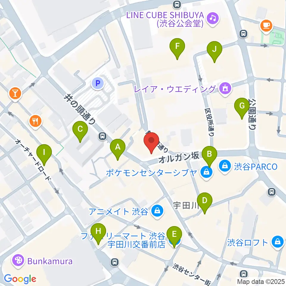 渋谷ROOTS周辺のコンビニエンスストア一覧地図