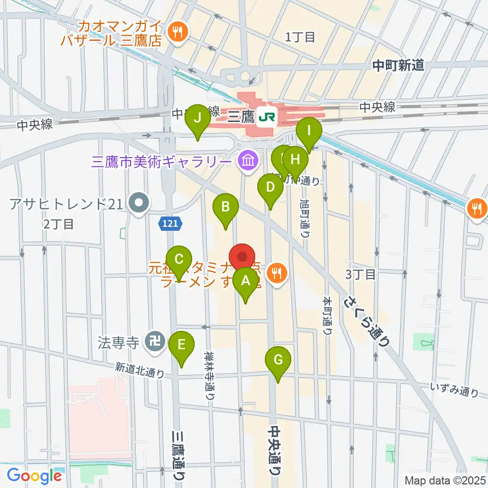 三鷹 パレード周辺のコンビニエンスストア一覧地図