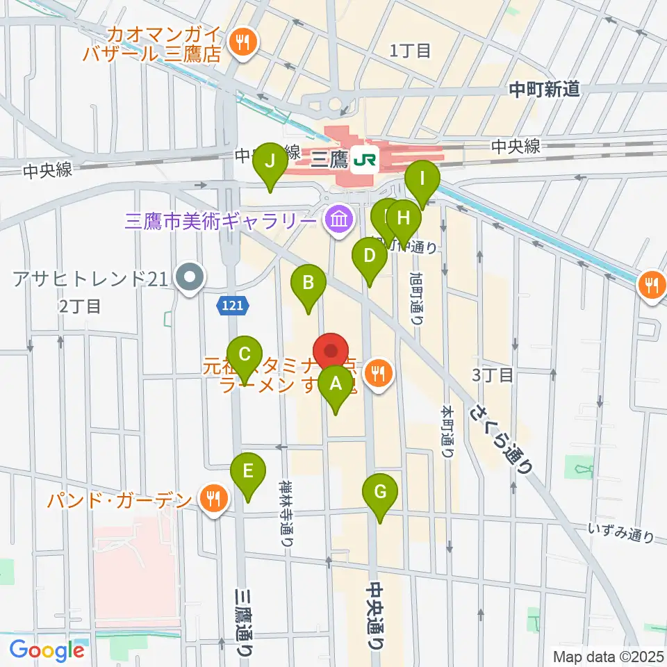 三鷹 パレード周辺のコンビニエンスストア一覧地図
