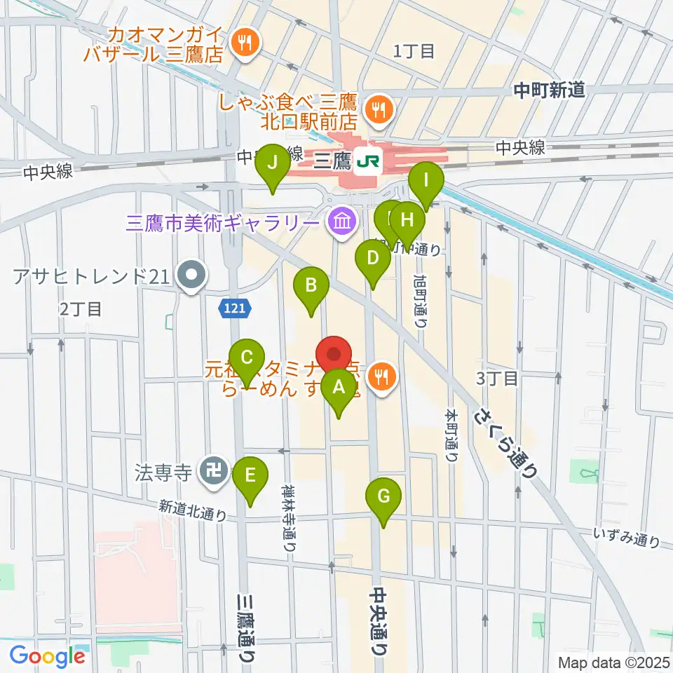 三鷹 パレード周辺のコンビニエンスストア一覧地図