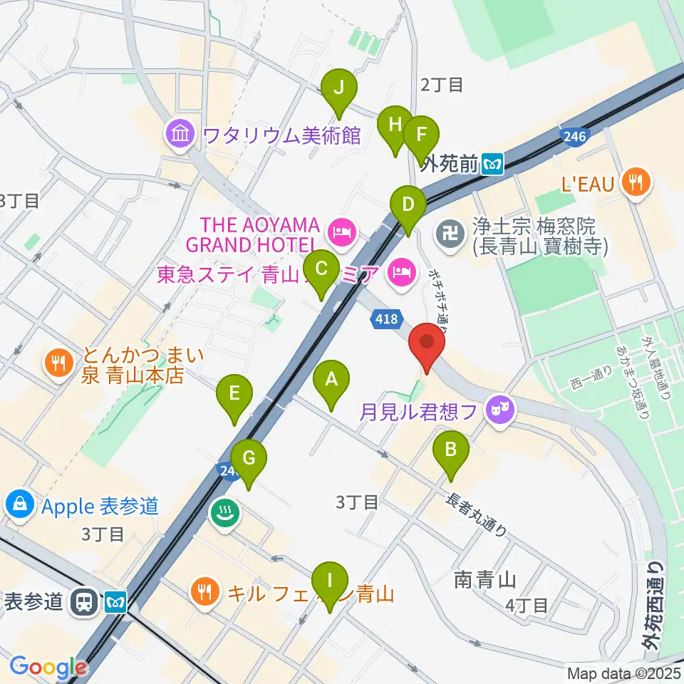 南青山MANDALA周辺のコンビニエンスストア一覧地図