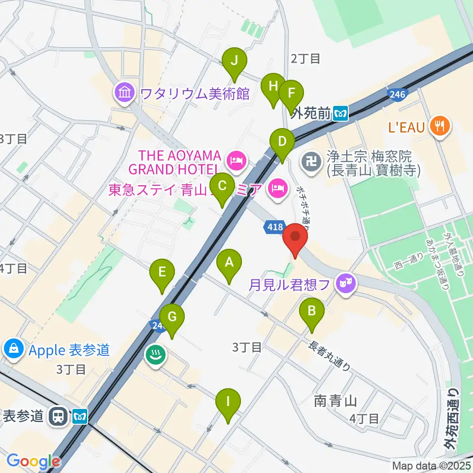 南青山MANDALA周辺のコンビニエンスストア一覧地図