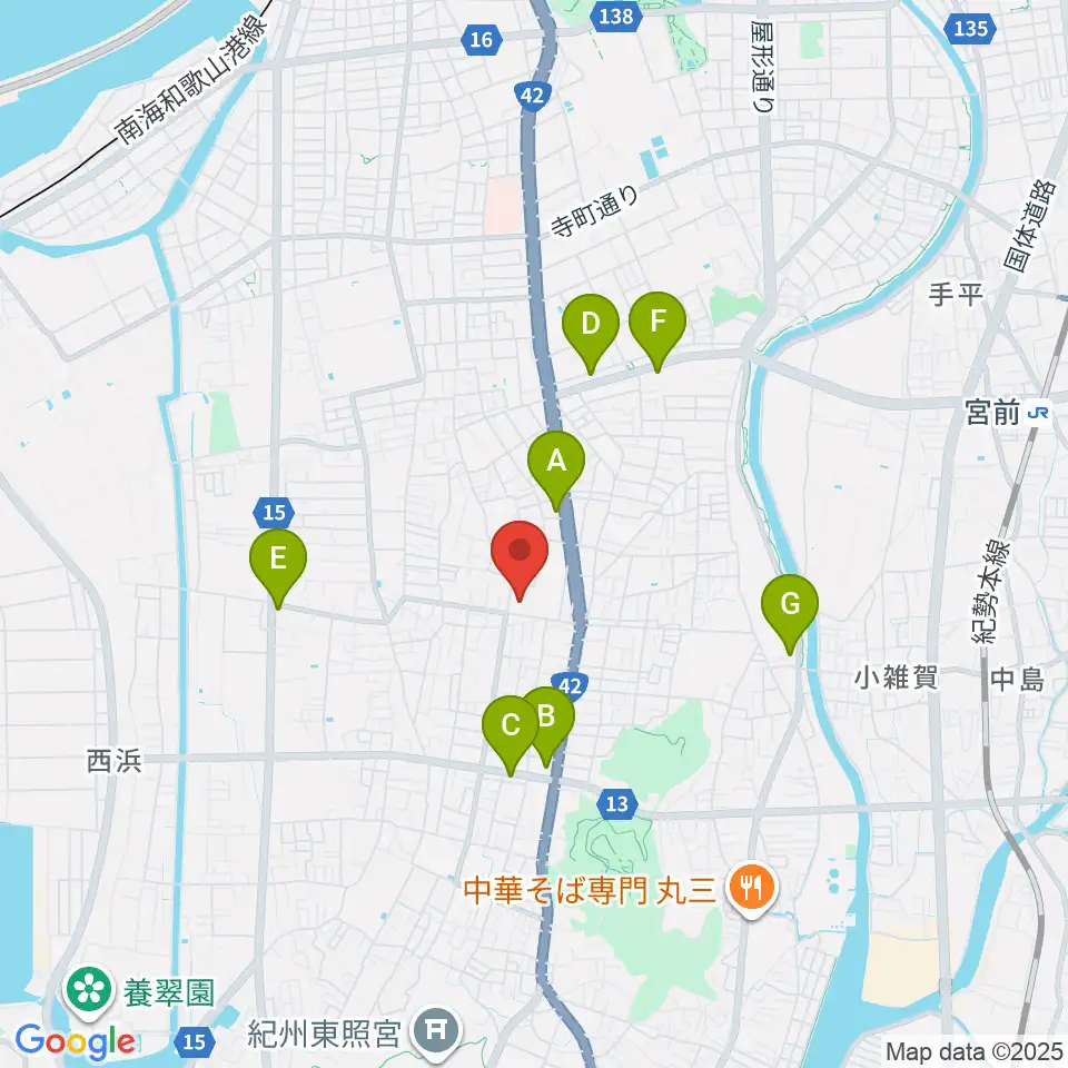 和歌山県立図書館 文化情報センター周辺のコンビニエンスストア一覧地図