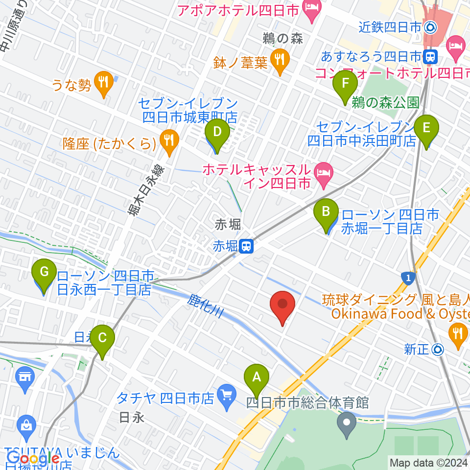 スタジオエチュード四日市店周辺のコンビニエンスストア一覧地図