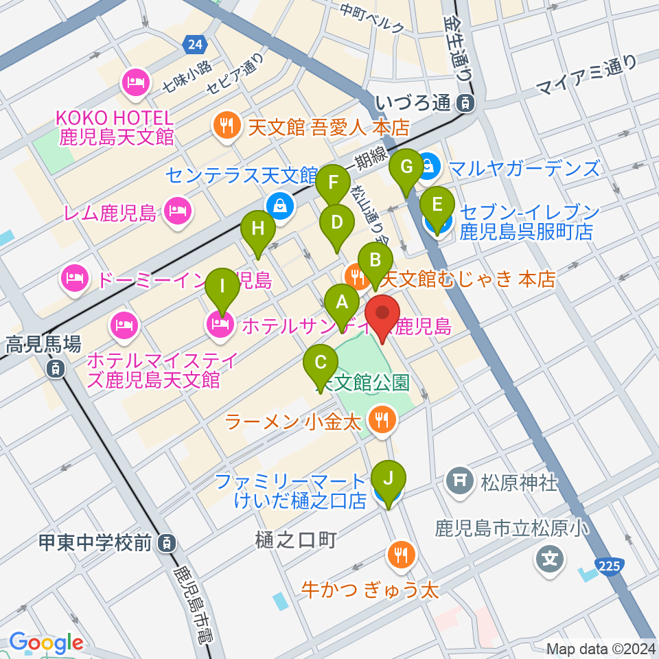 ジャズ&カフェ明日の地図周辺のコンビニエンスストア一覧地図