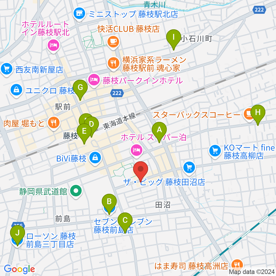 藤枝BODY&SOUL周辺のコンビニエンスストア一覧地図