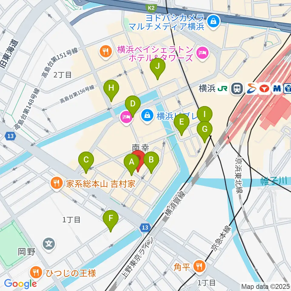 ディスクユニオン横浜西口店周辺のコンビニエンスストア一覧地図